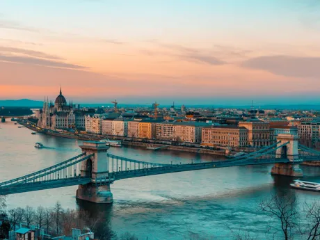 Széchenyi Chain Bridge in Budapest Hungary