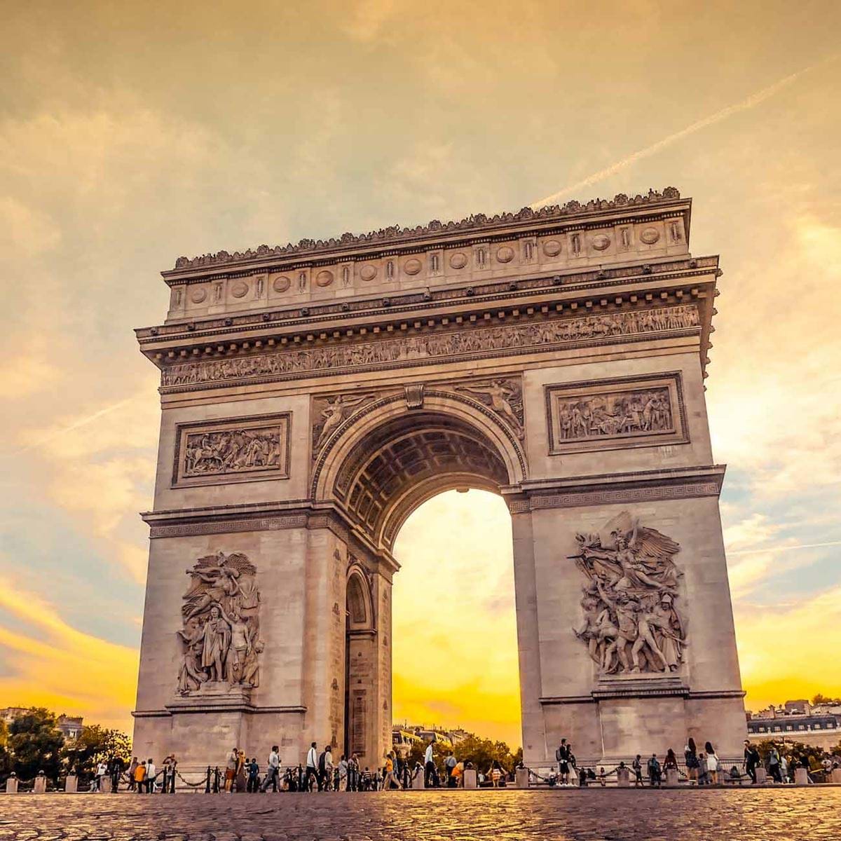 The Arc de Triomph in Paris France