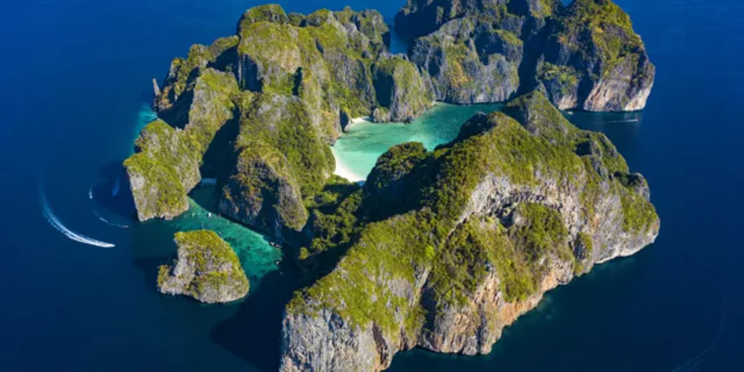 Aerial shot of Krabi Rocky Island in Thailand