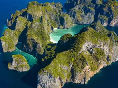 Aerial shot of Krabi Rocky Island in Thailand