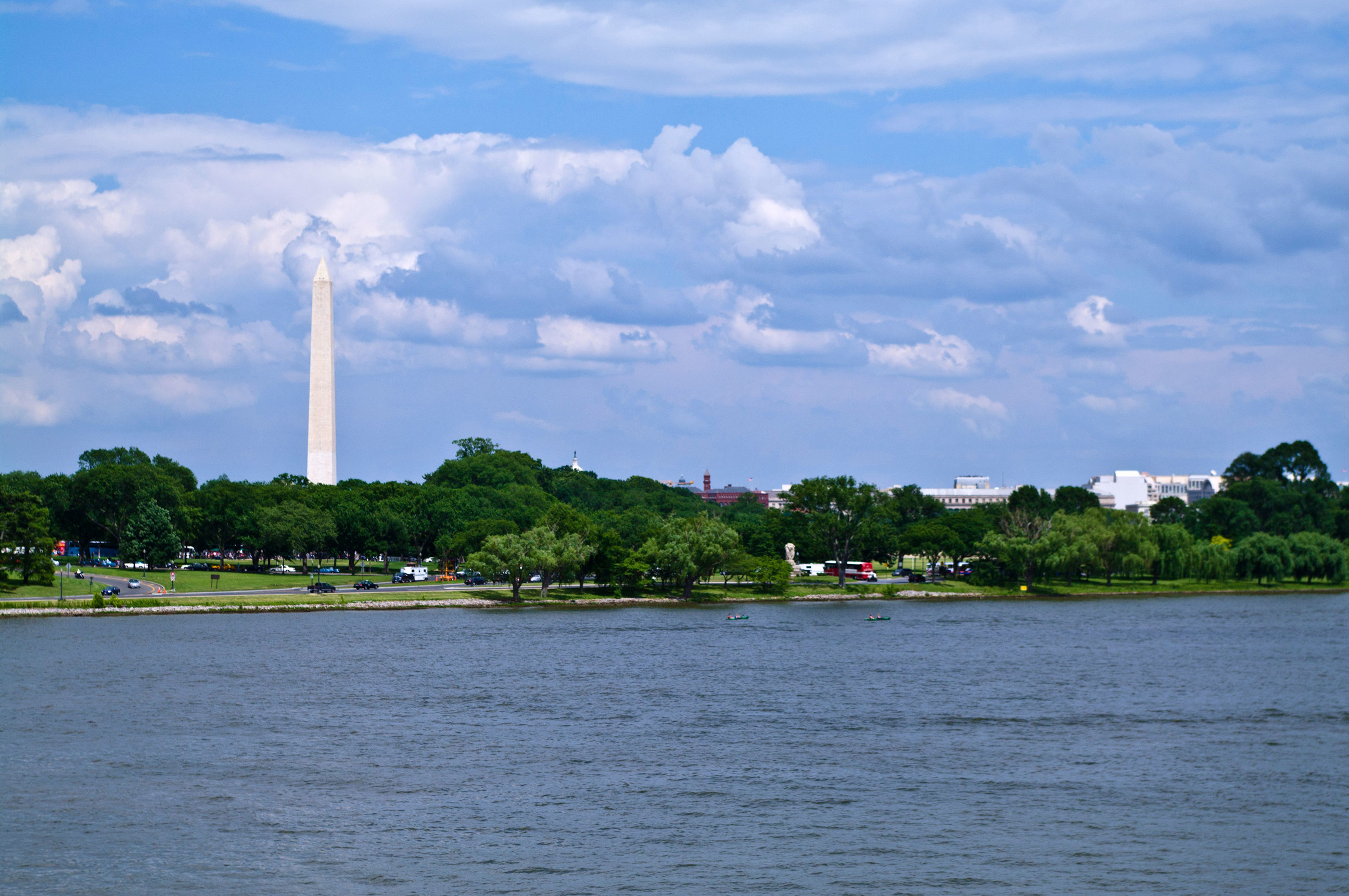 Looking across the Potomac River, Washington DC, USA
