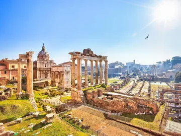 Ancient ruins of Roman Forum in Rome, Italy