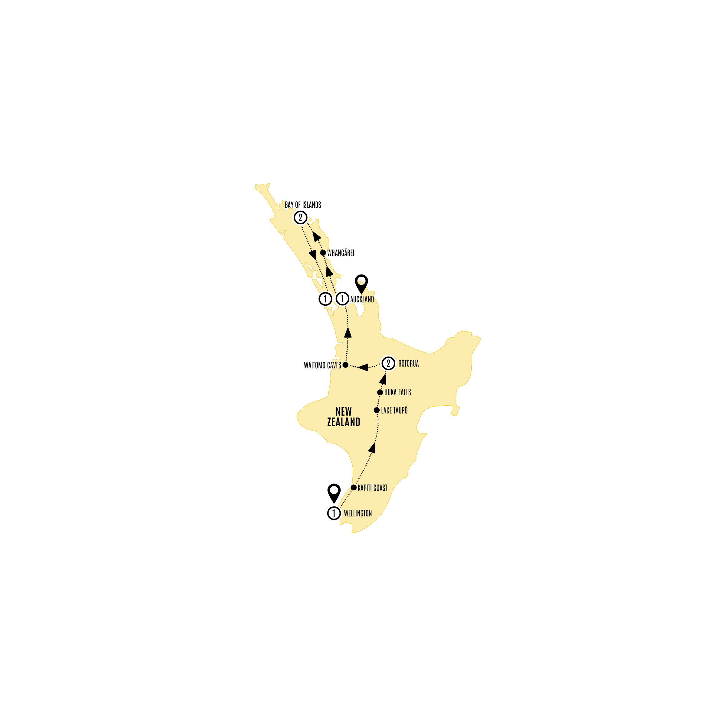Northern Wonders Guided Tour Map 2026-27-28