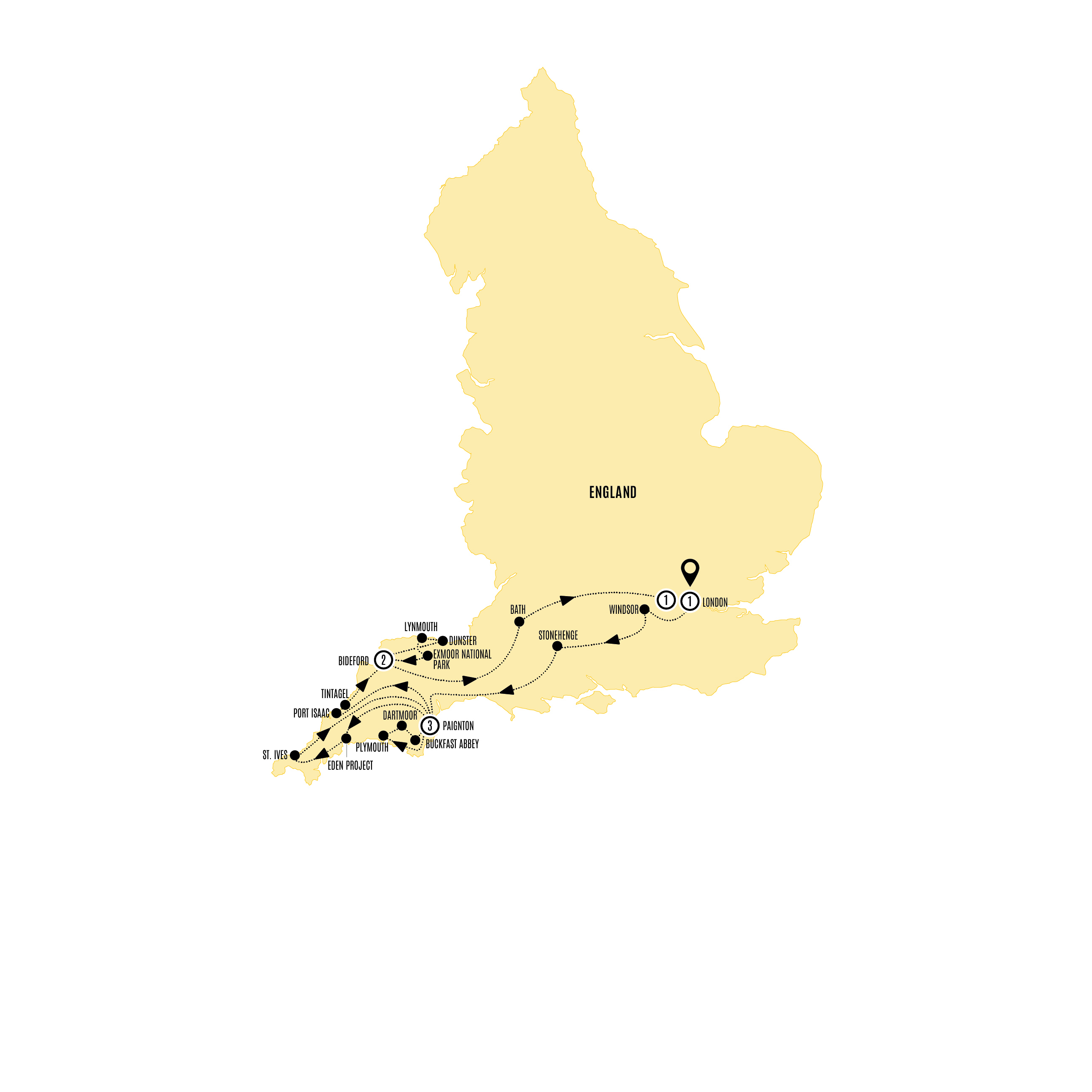 Highlights of Devon and Cornwall Guided Tour US Map 2027