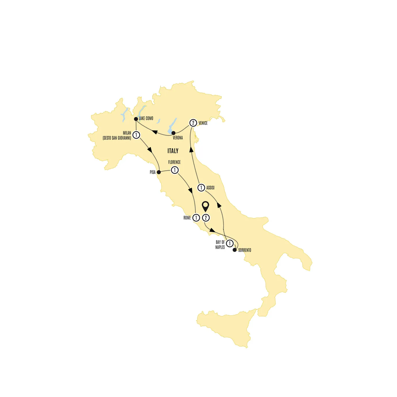 Italian Scene Guided Tour Map 2025