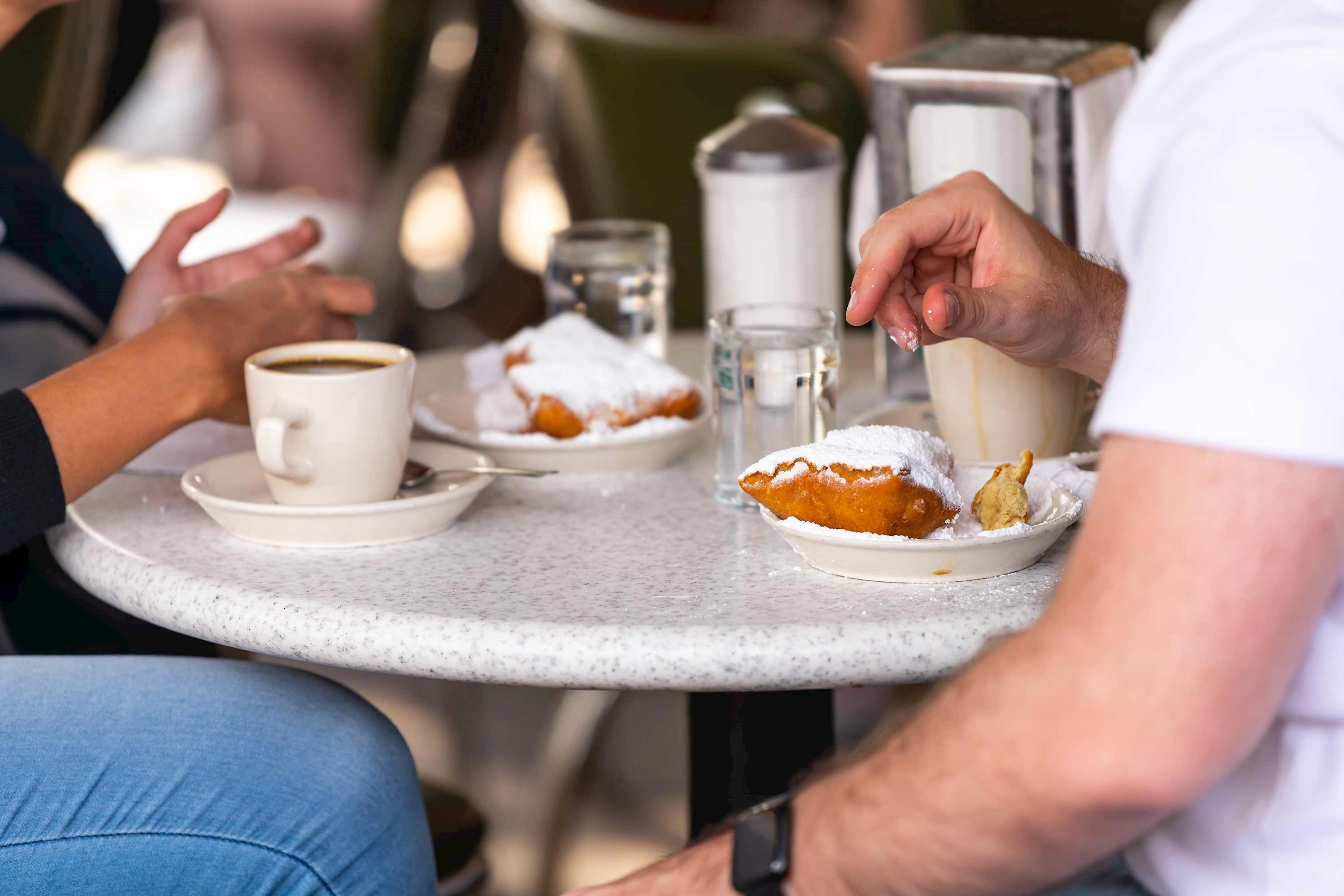 Coffee and donut in Natchez, USA