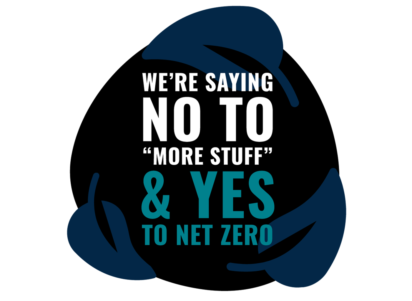 We're saying no to more stuff and yes to net zero