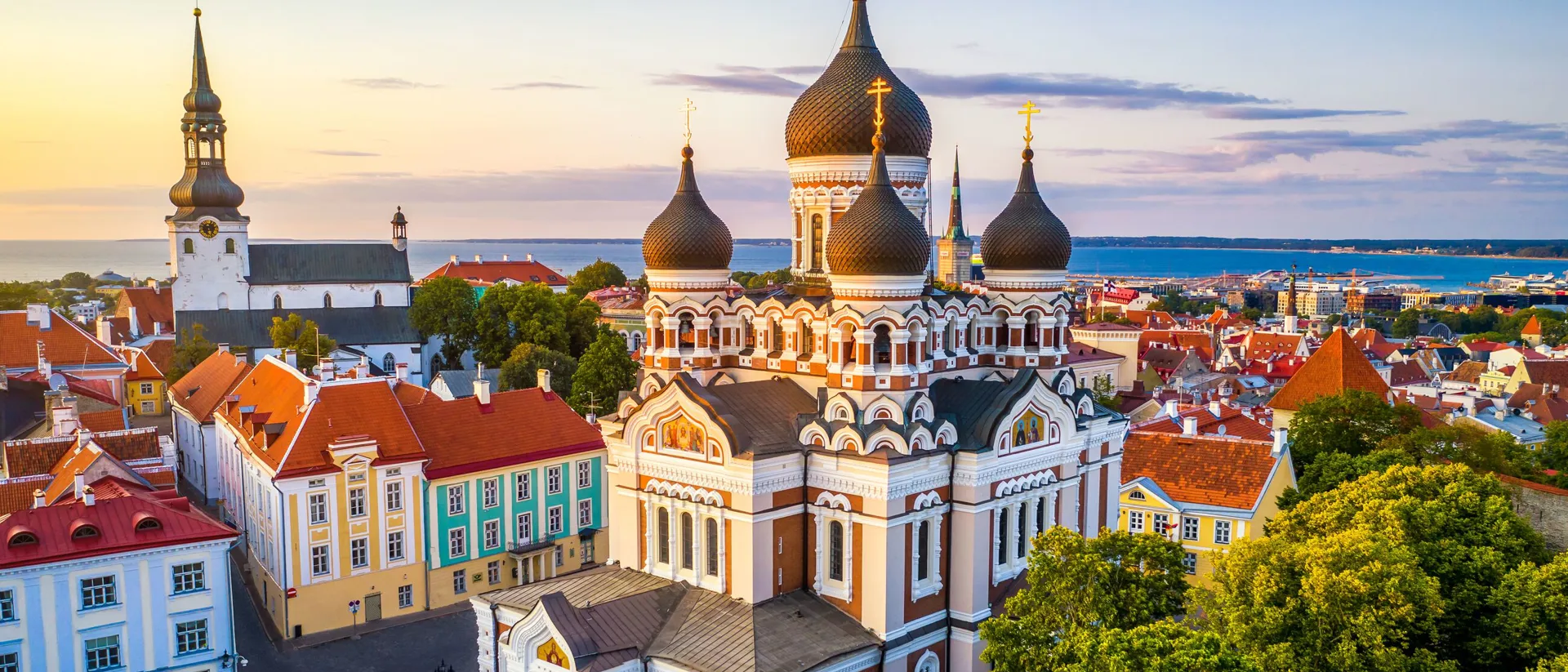 Alexander Nevsky Cathedral And St Mary's Cathedral In Tallinn, Estonia