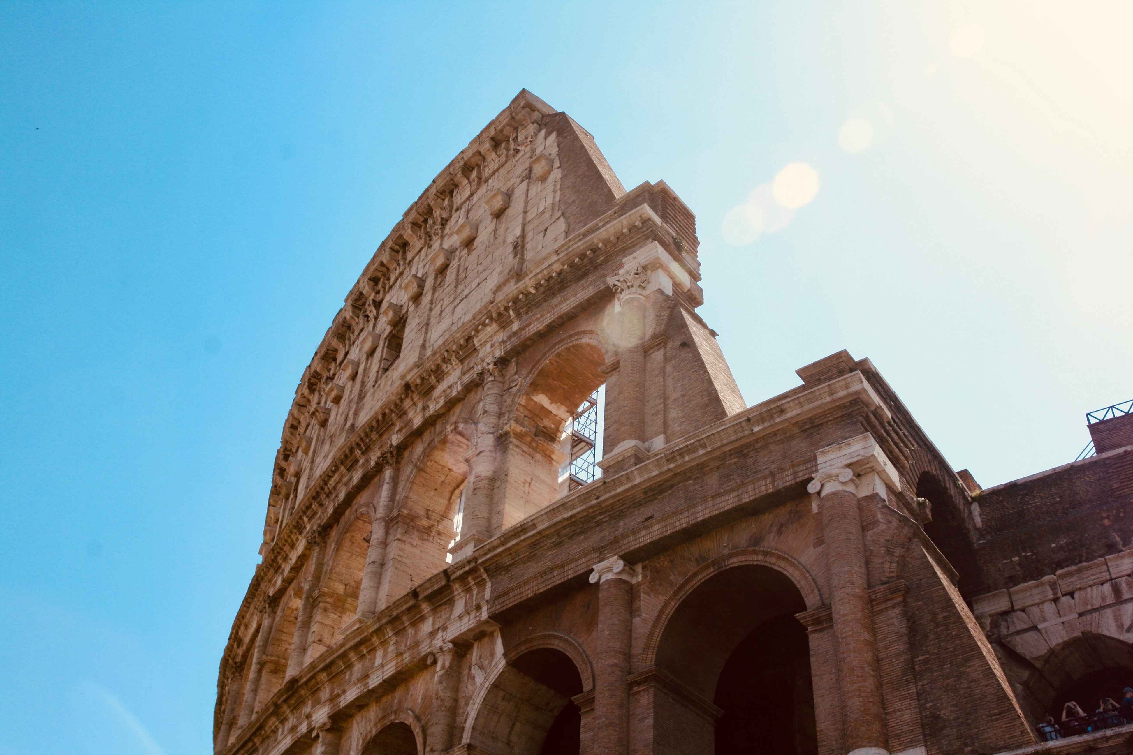 Low-angle shot of Rome's Colloseum