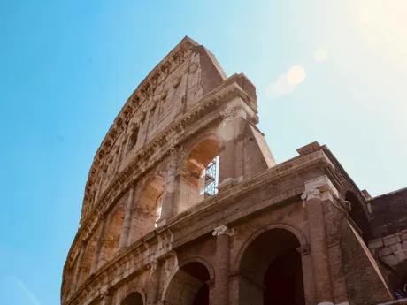 Low-angle shot of Rome's Colloseum