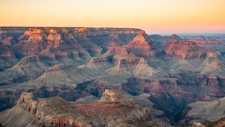 The Grand Canyon in Arizona, USA at dawn