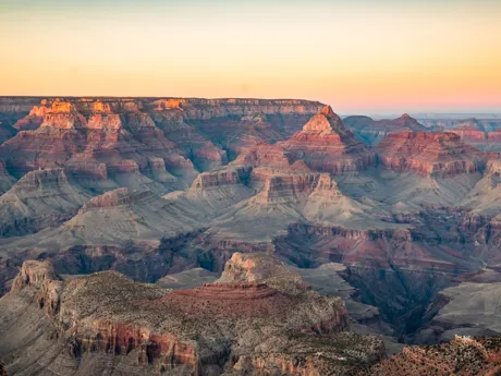 The Grand Canyon in Arizona, USA at dawn