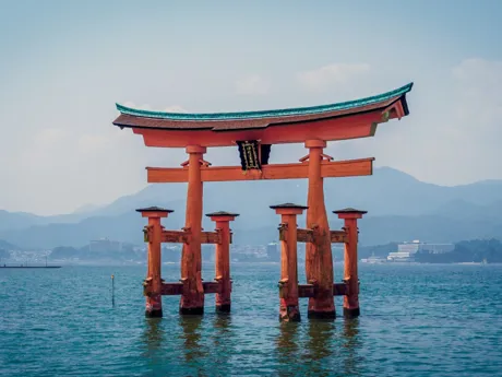 Itsukushima Shrine in the sea, Hiroshima Japan