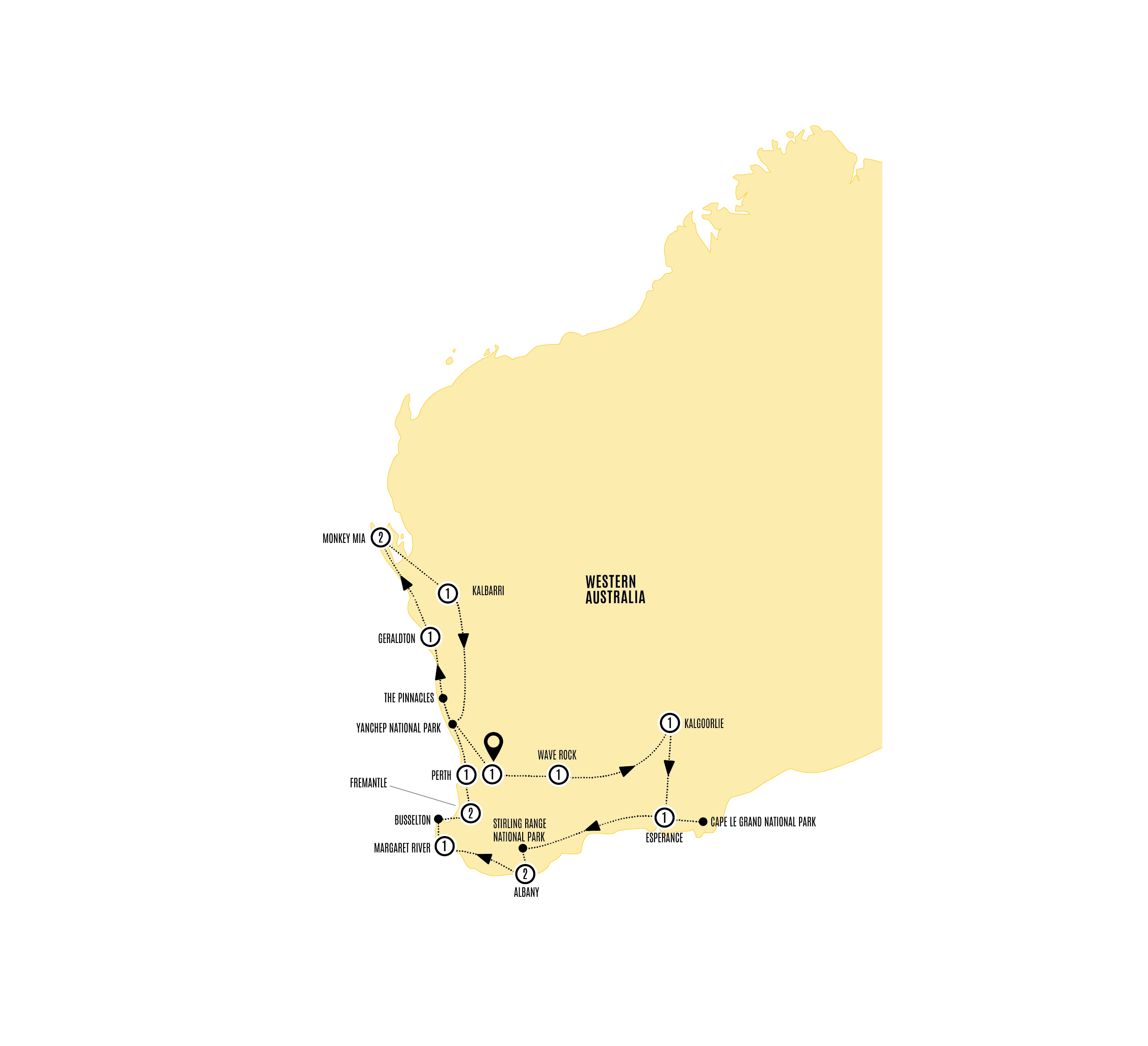 Western Wonderland Guided Tour Map