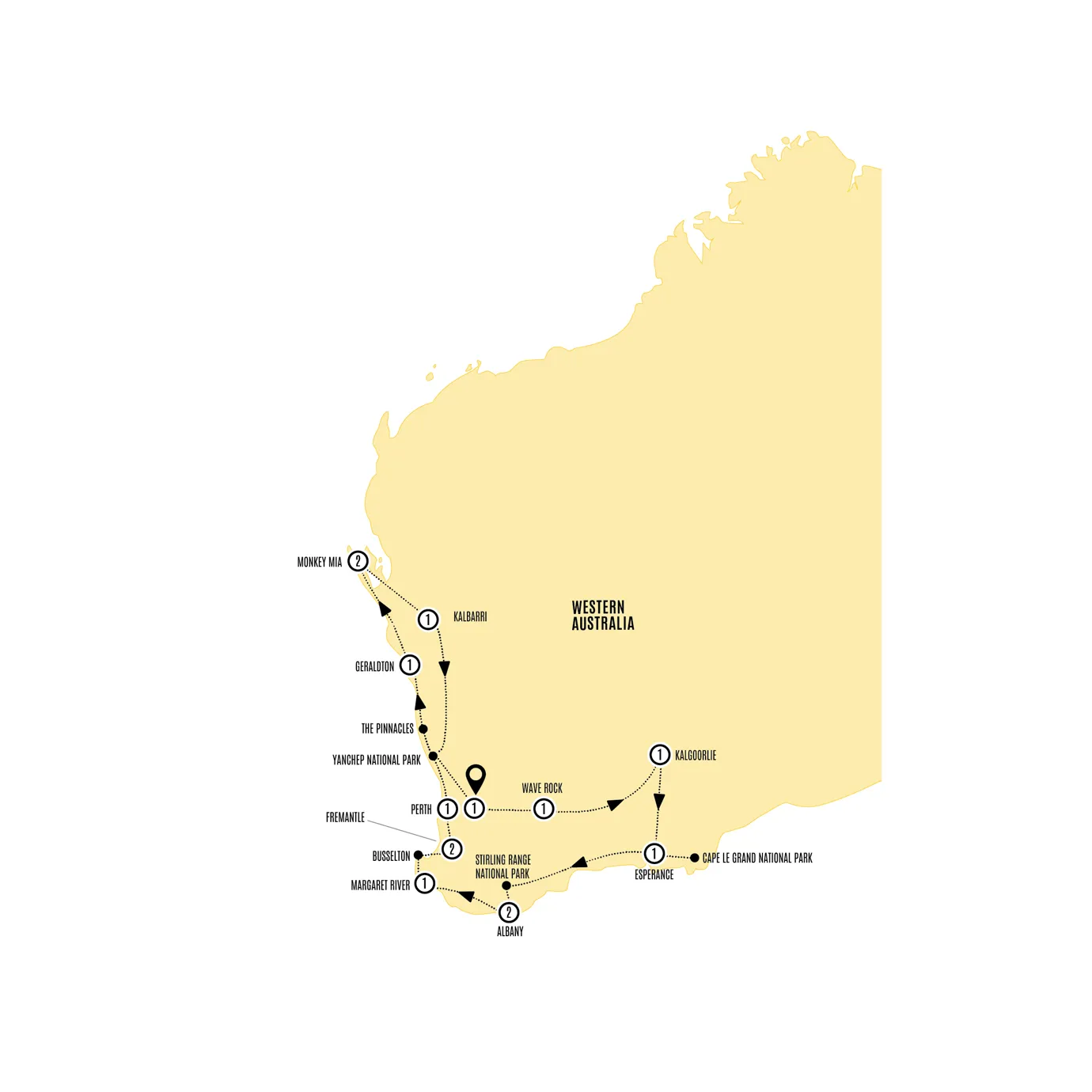 Western Wonderland Guided Tour Map