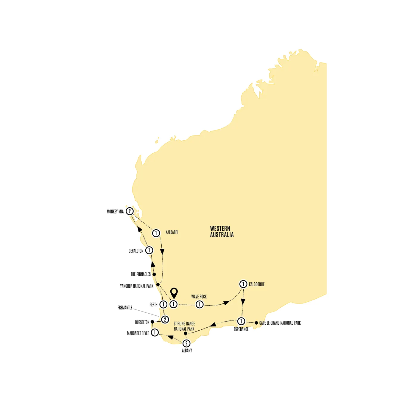 Western Wonderland Guided Tour Map