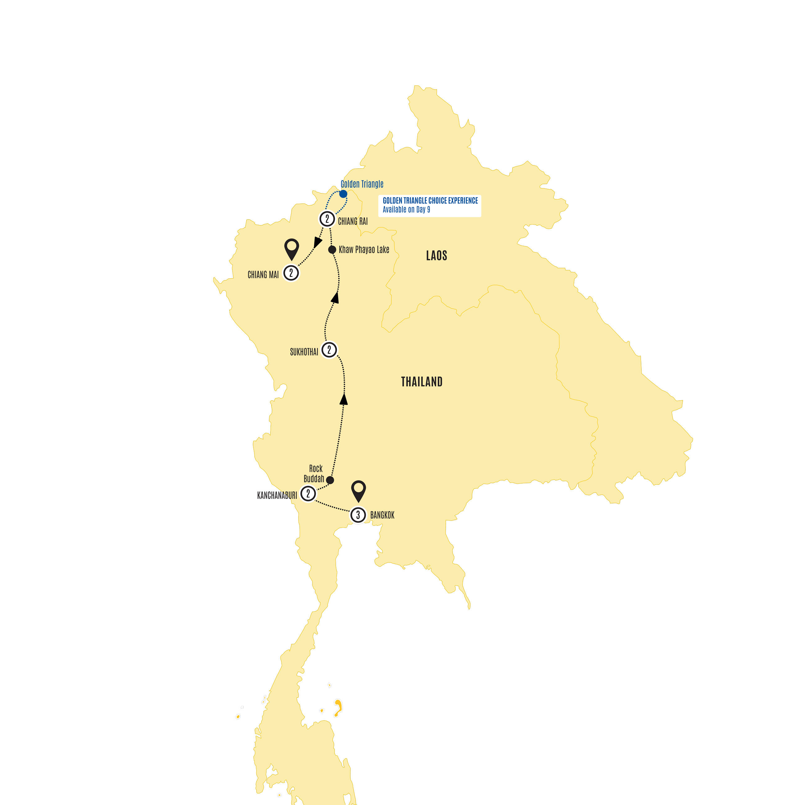 Essential Thailand Guided Tour Map 2024