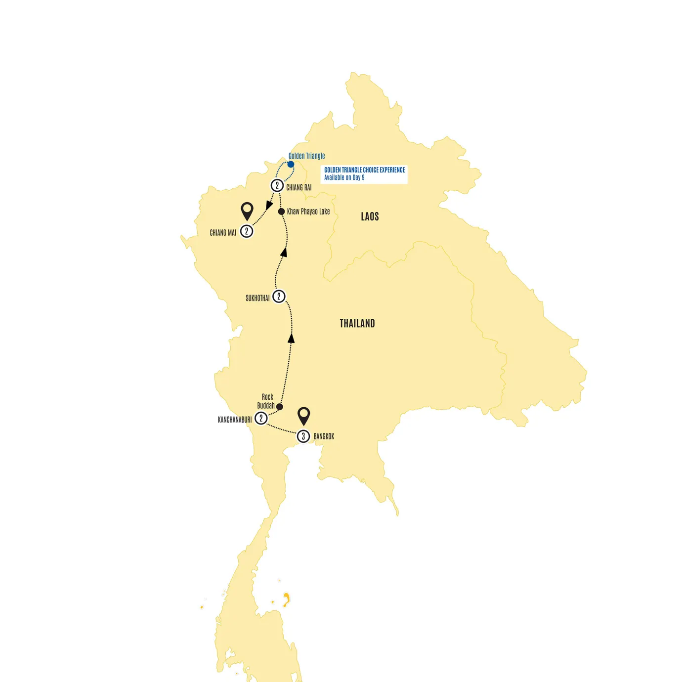 Essential Thailand Guided Tour Map 2024