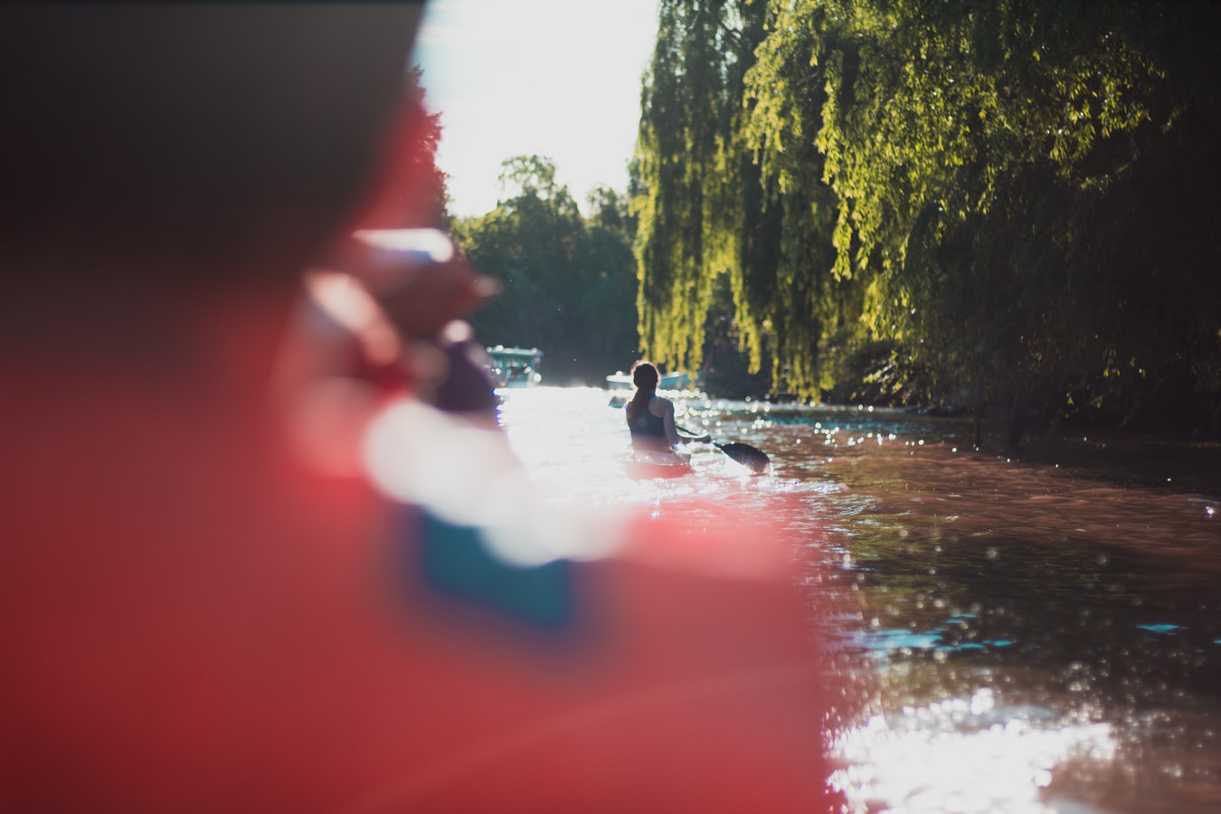 Woman kayaking up the Tigre Delta in Argentina, South America