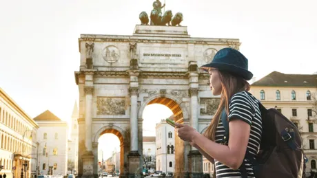 Woman on tour in Munich, Germany