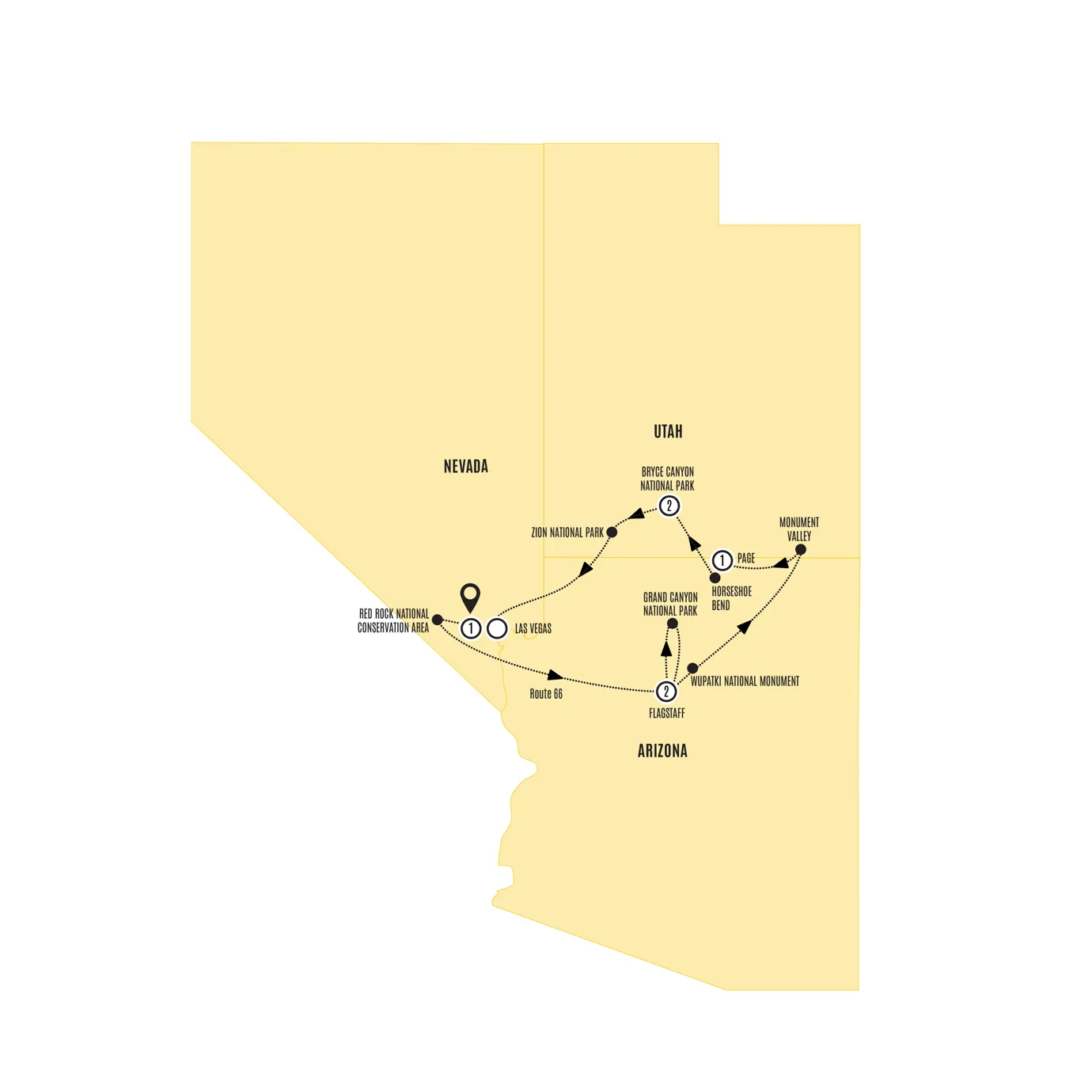Canyon Country Showcase Guided Tour Map 2024