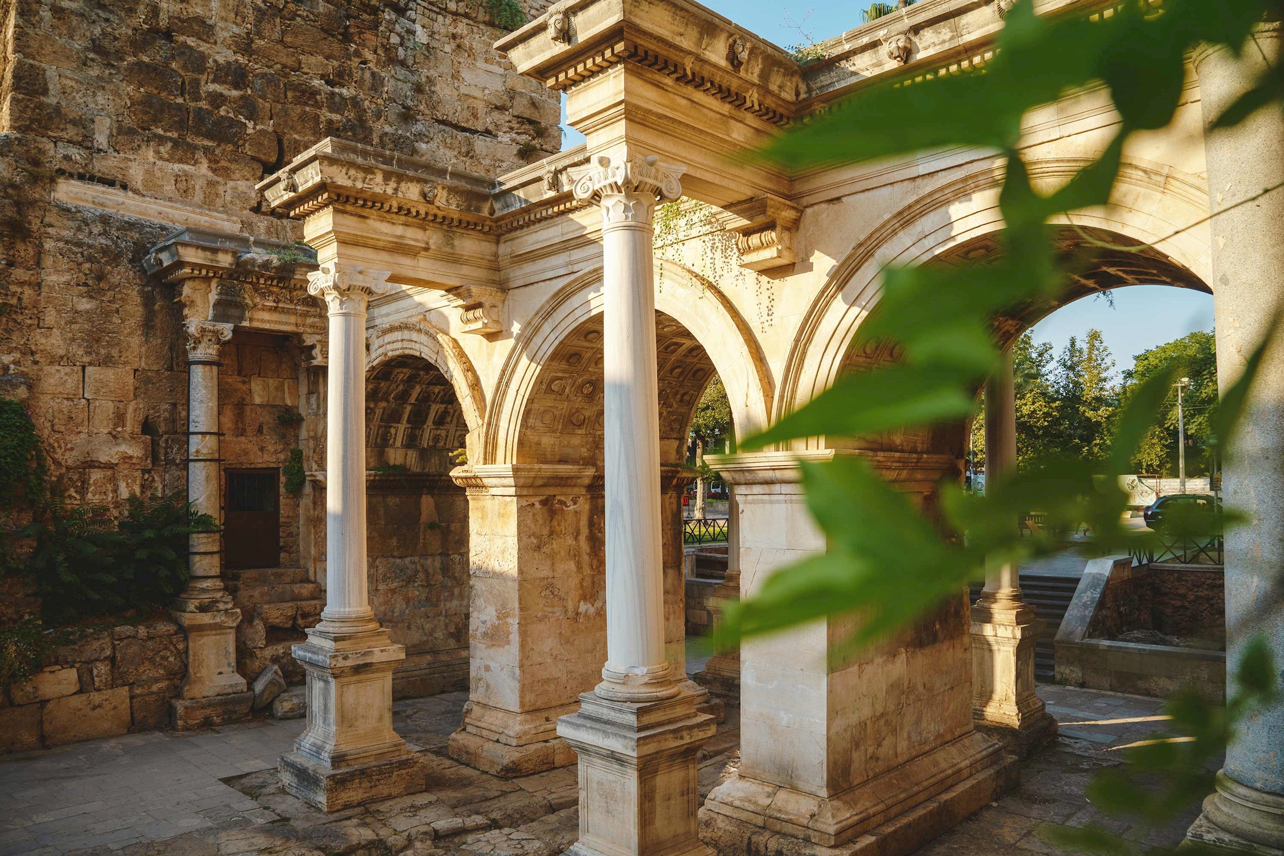 Hadrians Gate or The Three Gates in the old town of Antalya, Turkey