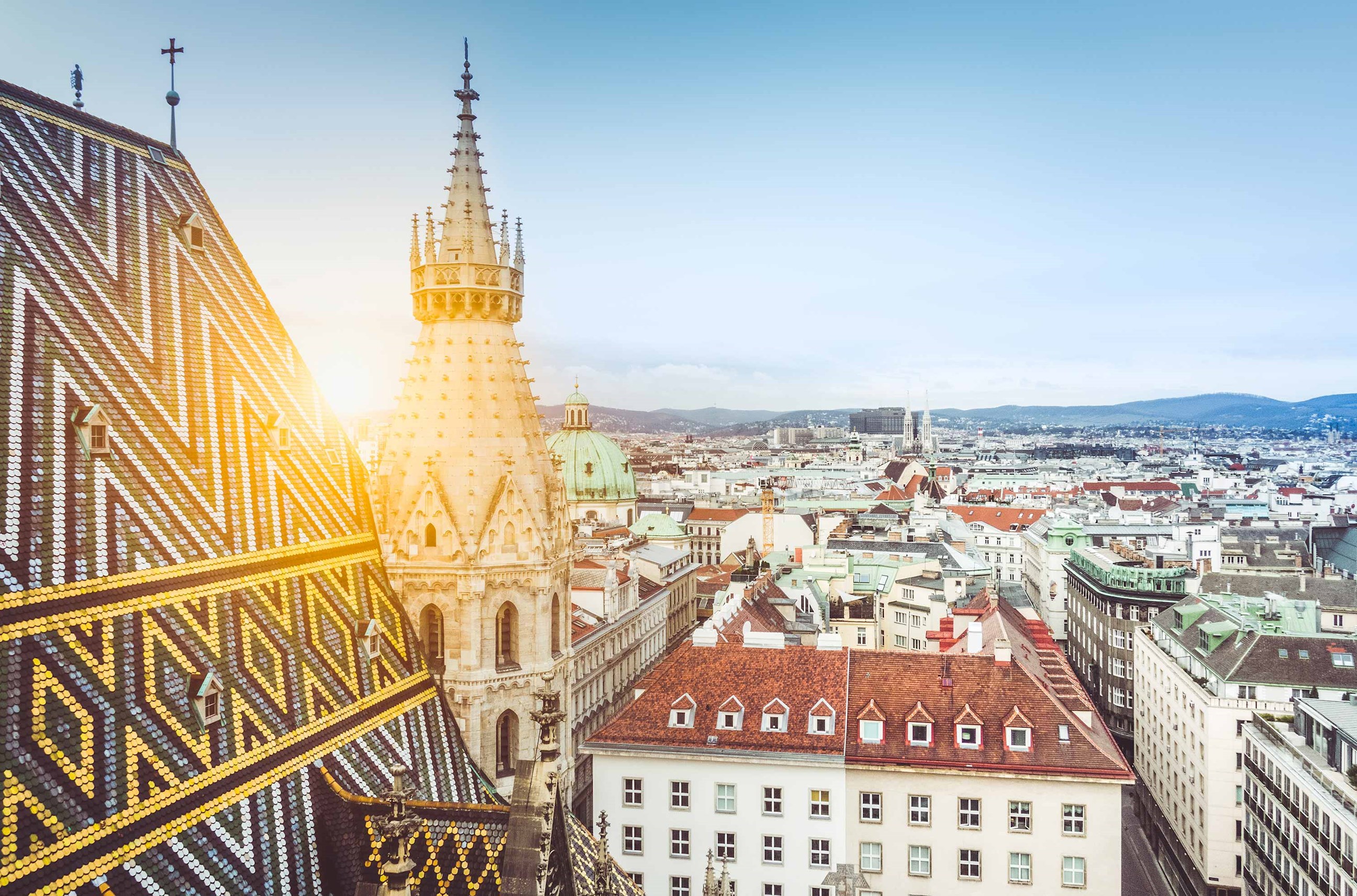 Cityscape and St. Stephens Cathedral in Vienna, Austria