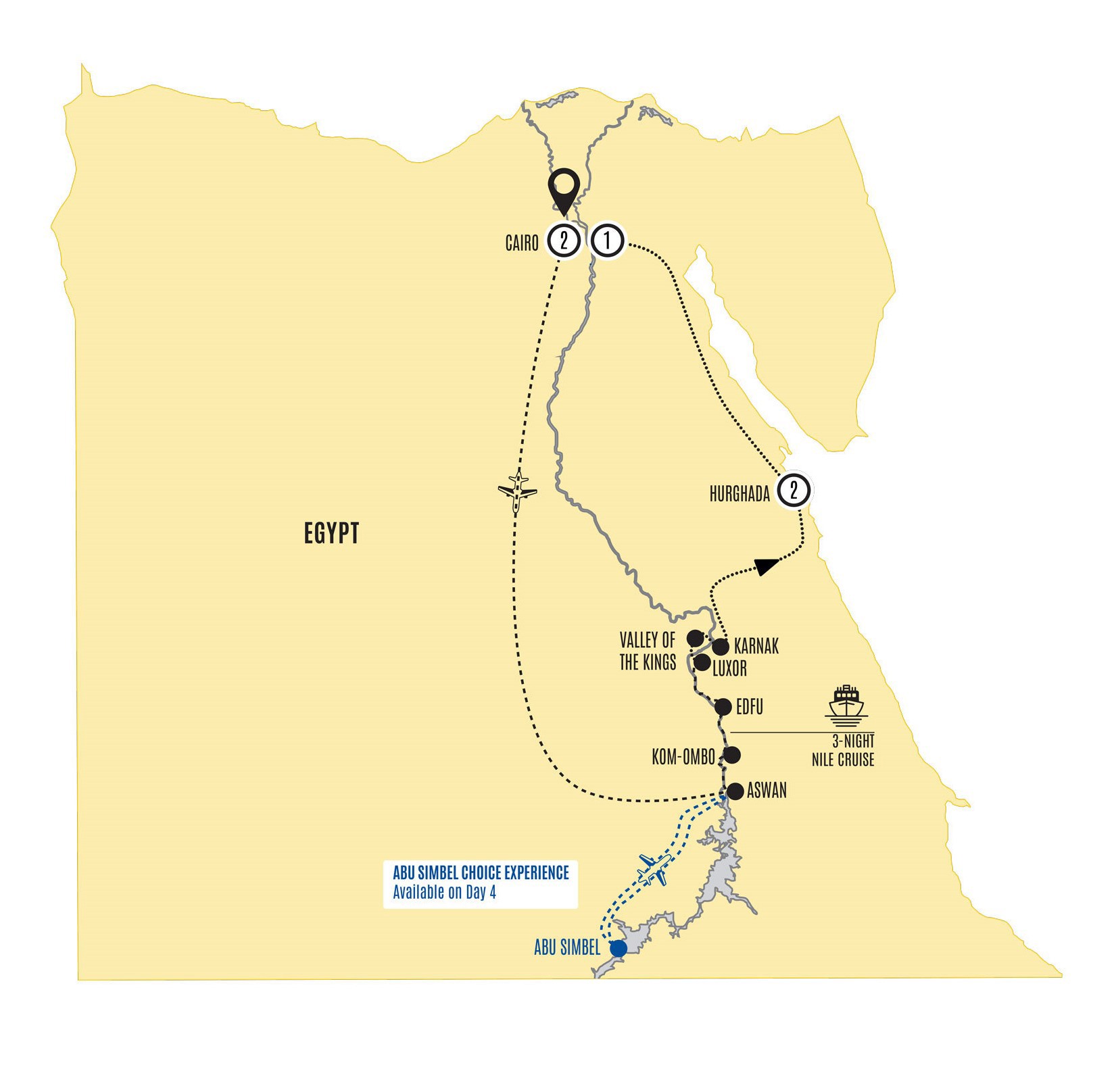 Footsteps Pharaohs Guided Tour Map