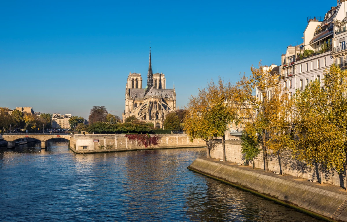 A view of the Notre Dame in Paris France