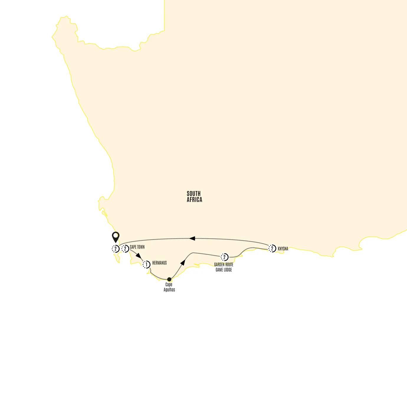 Wonders Western Cape Guided Tour Map