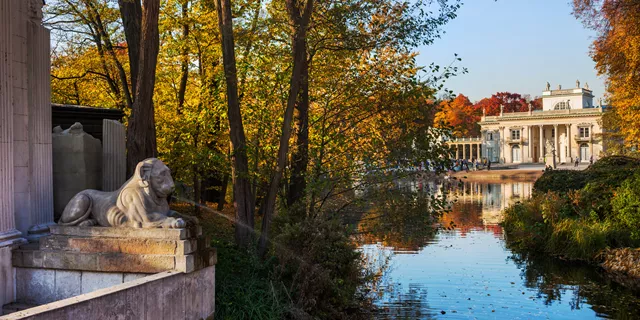 View of Lazienki Park in Warsaw, Poland
