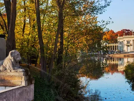 View of Lazienki Park in Warsaw, Poland
